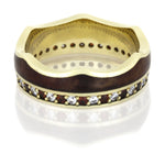 Ruby Eternity Band, Wood Ring in 14k Yellow Gold, Crown Ring - DJ1020YG
