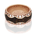 Unique Diamond Eternity Band in 14k Rose Gold With Mesquite Burl - DJ1009RG