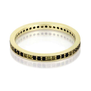 Yellow Gold Ring, Diamond and Sapphire Eternity Band