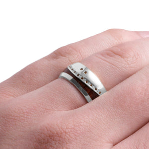 Wood Eternity Ring, Gemstone Wedding Band
